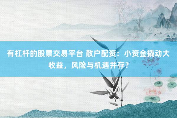 有杠杆的股票交易平台 散户配资：小资金撬动大收益，风险与机遇并存？