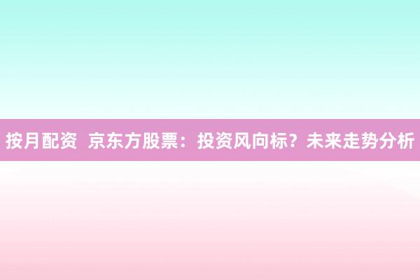 按月配资  京东方股票：投资风向标？未来走势分析