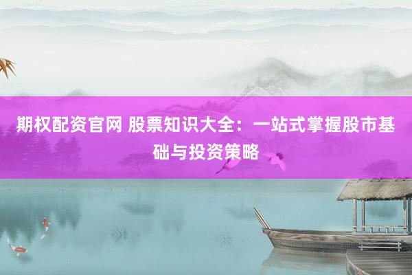 期权配资官网 股票知识大全：一站式掌握股市基础与投资策略