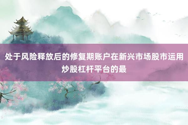 处于风险释放后的修复期账户在新兴市场股市运用炒股杠杆平台的最
