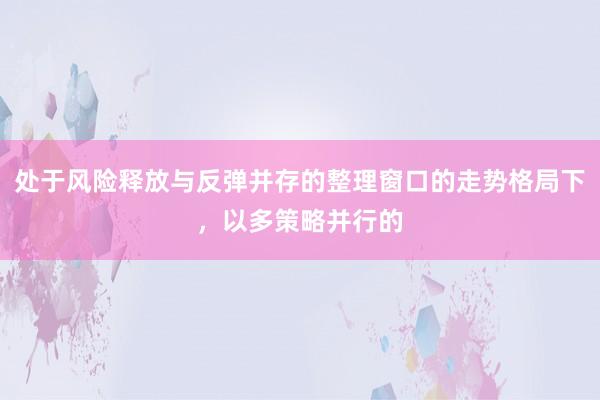 处于风险释放与反弹并存的整理窗口的走势格局下，以多策略并行的
